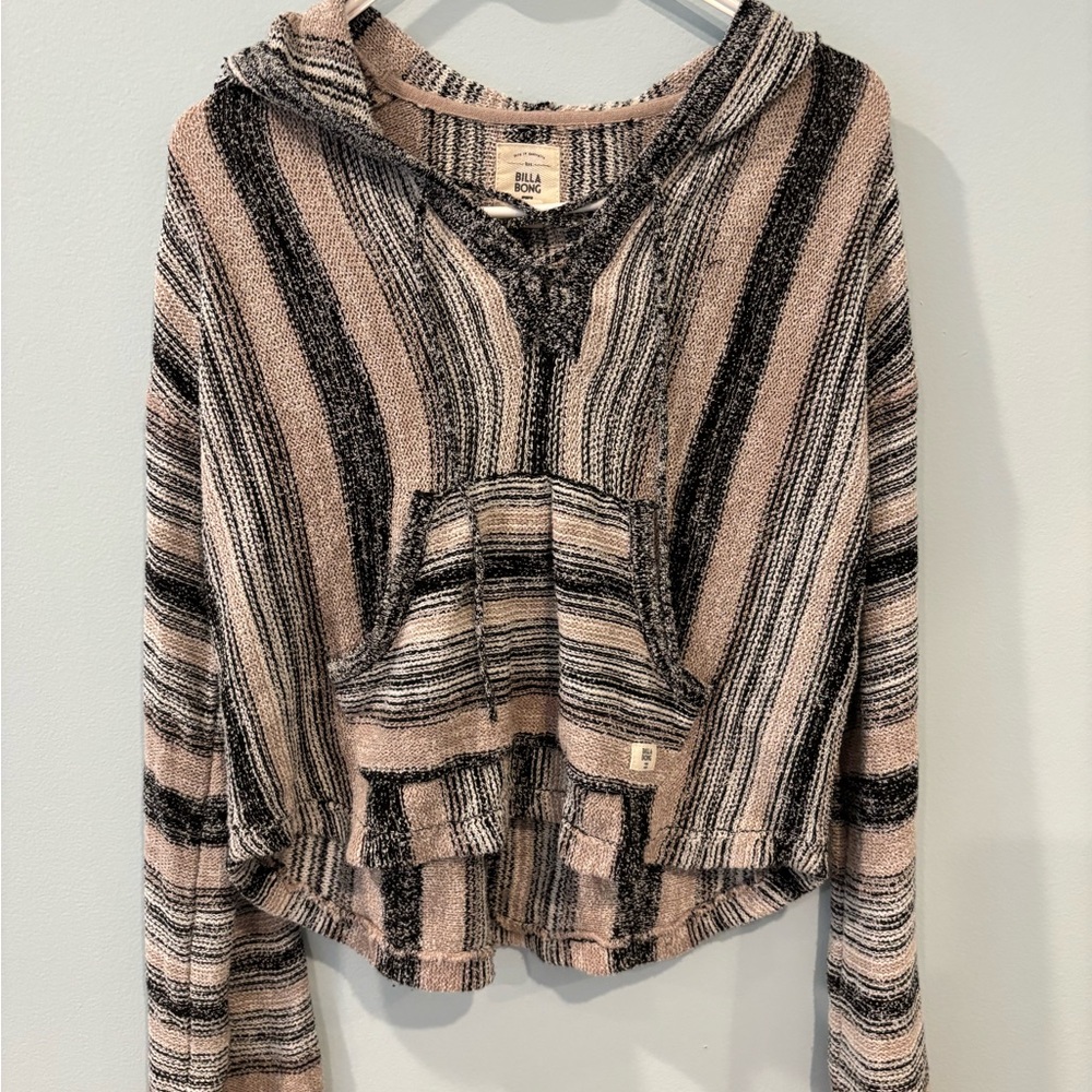 Billabong Black and Tan Striped Hoodie